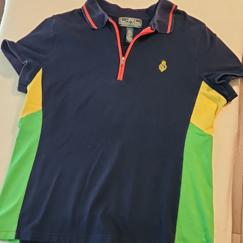 Ralph Lauren Yellow and Blue Polo Shirt